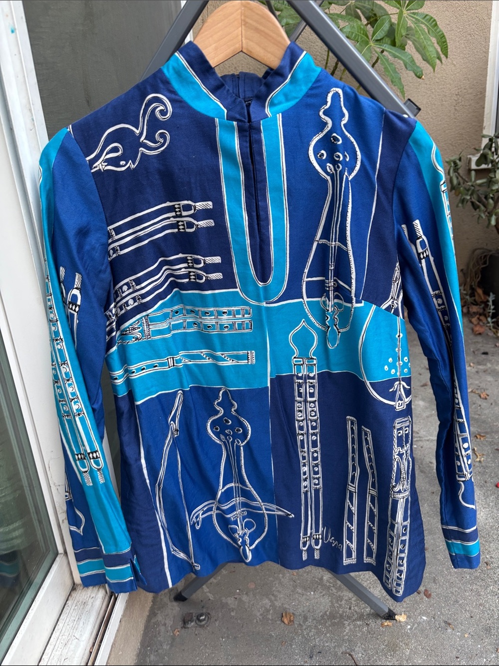 Vintage Blue & Teal Tunic Top